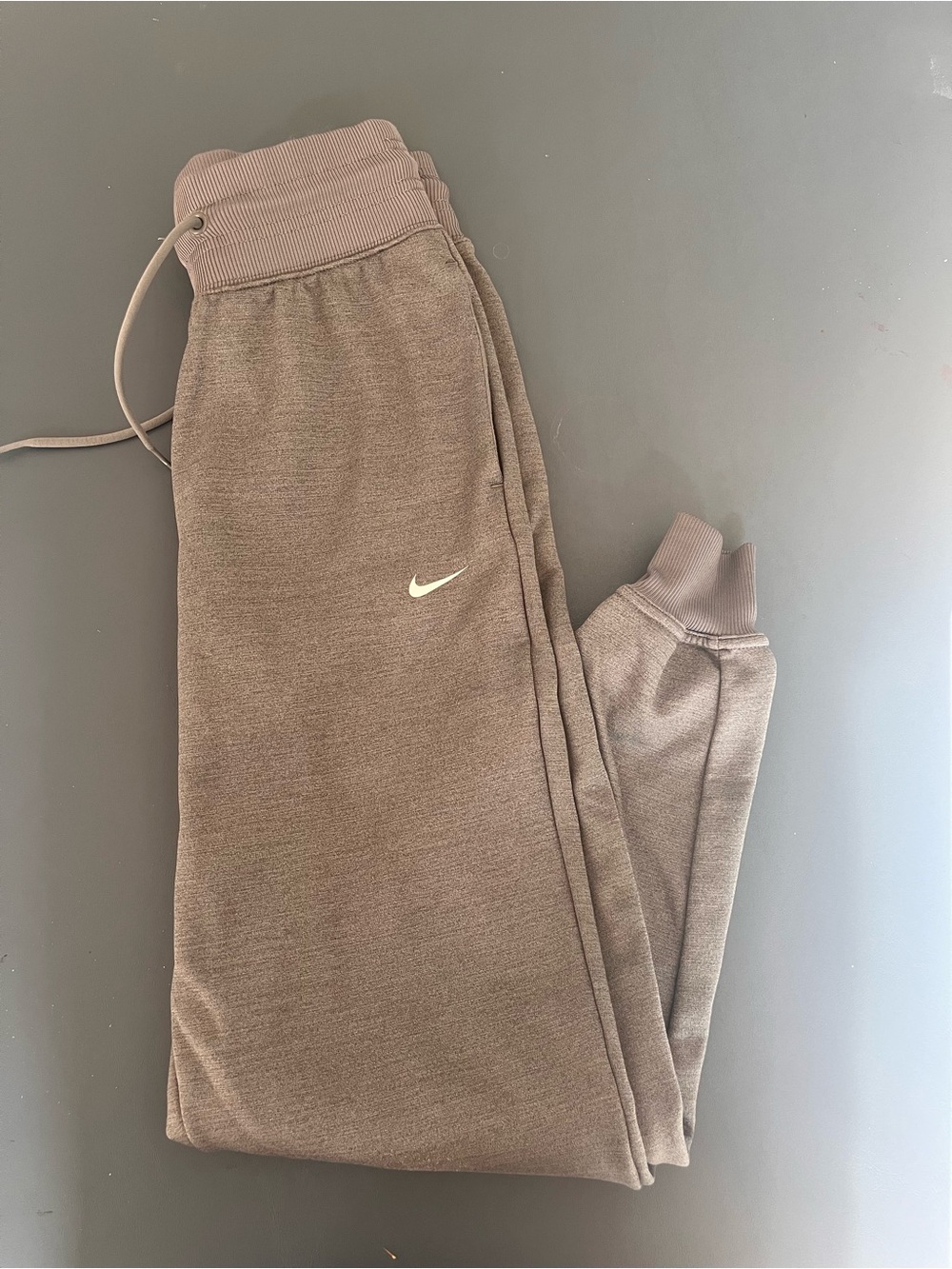 Jordan Kids Brown Jogger Sweatpants with White Swoosh